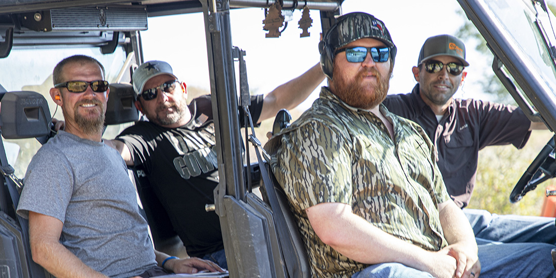 The third-place team at the 2023 CCF Clay Shoot featured Tyler Jones, Slade Wright, Dustin Rucks and Cody Coulter.