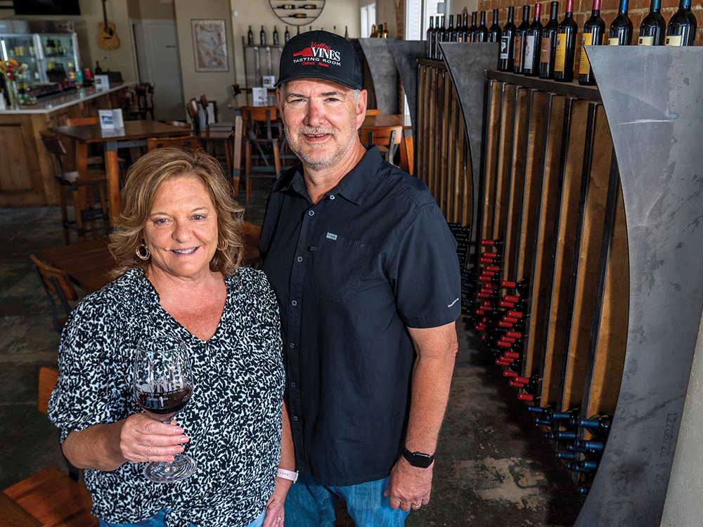  Doug and Melody Samuelson own and operate Valley Vines Tasting Room. They specialize in wines from California and Washington State.