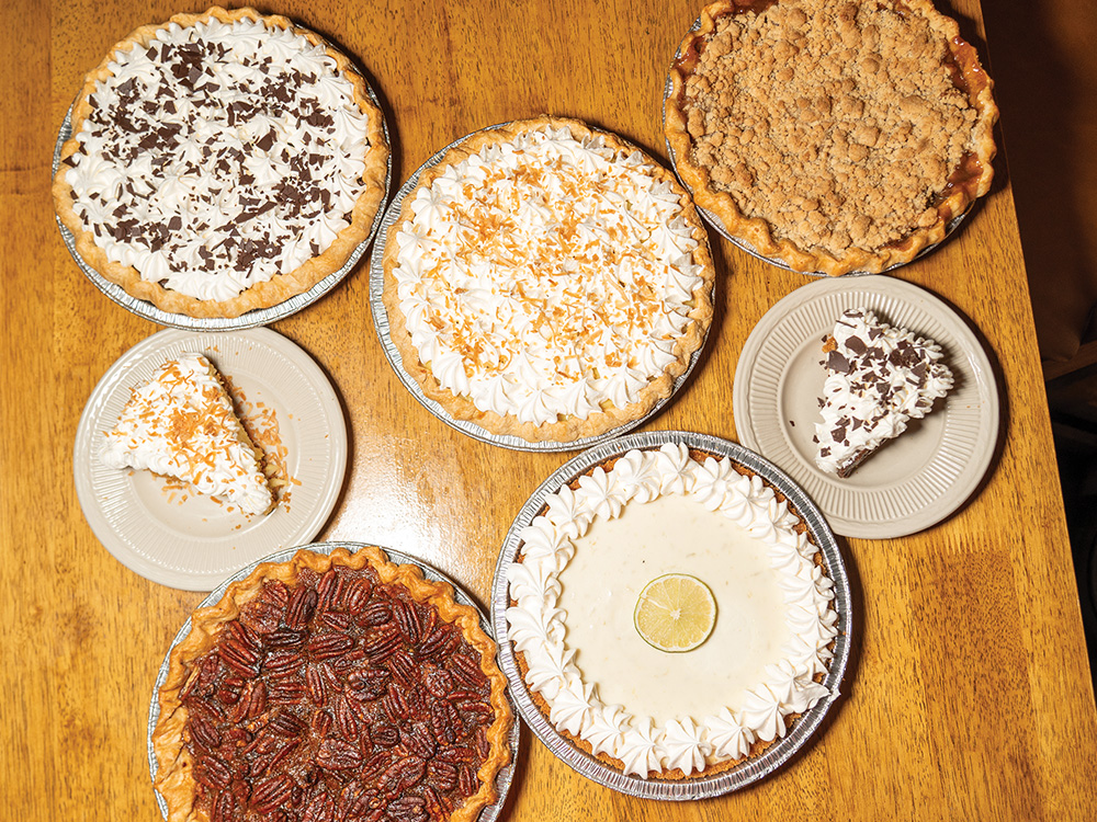 Lucy's on the Square is known for their Apple, Coconut Cream, Key Lime, Chocolate and Bourbon Pecan pies.