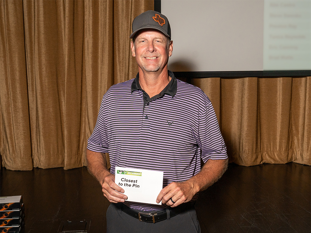 2024 CoServ Charitable Foundation Golf Tournament at Wildhorse Golf Club in Denton. North Course Closest to the Pin Winner Jeff Lane.